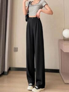 Black High-Waist Wide-Leg Formal Pants - Image 9
