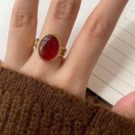Retro Red Crystal Open Ring – Adjustable Luxury Ring
