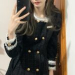 Elegant Ruffle Trim Slim Fit Long Sleeve Mini Dress - Image 5