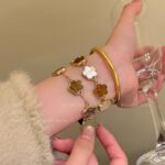 Floral Bracelet for Women – Elegant Chinese Style Adjustable Bangle - Image 2