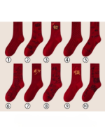 Red Lucky Mid Calf Socks Festive Matching Couple Socks - Image 11