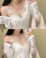 French Lace Padded Camisole Crop Top for Women - Image 6