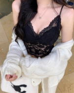 French Lace Padded Camisole Crop Top for Women - Image 4