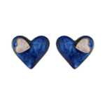 Asymmetric blue advanced exaggerated unique design earrings for women - Image 5
