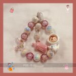 Fun 3D doll astronaut beaded cartoon Korean phone charms anti-lost keychain
