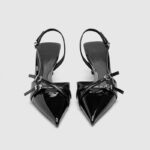 British style pointed toe kitten one-strap buckle high heels - Image 2