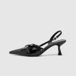 British style pointed toe kitten one-strap buckle high heels - Image 6