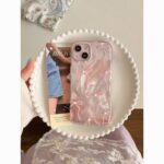Korean style fairy Feather yarn pink bow phone case - Image 2