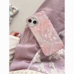 Korean style fairy Feather yarn pink bow phone case - Image 3
