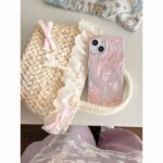 Korean style fairy Feather yarn pink bow phone case - Image 4