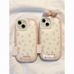 Three-dimensional bow small floral puff case for iPhone - Image 3