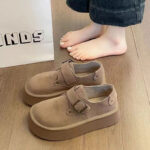 Elevated Round-Toe Canvas Loafers - Classic Hepburn Style for Women - Image 2