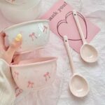 Elegant Bow Ceramic Dinnerware Set - Wavy Edge INS Style - Image 6