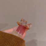 Elegant Pink Heart Gemstone Zincron Ring – INS Style Dainty Statement Jewelry - Image 2