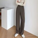 Black High-Waist Wide-Leg Formal Pants