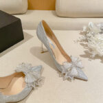 Silver Rhinestone Bow Wedding Heels – Pointed Toe Shoes for Women - Image 7