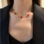 Titanium Steel Five-Petal Flower Jewelry Set – Earrings, Bracelet & Necklace - Image 7