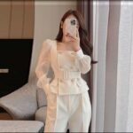 Elegant Tie-Waist Professional Suit – High-Waisted Light Luxury Set - Image 6