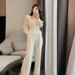 Elegant Tie-Waist Professional Suit – High-Waisted Light Luxury Set - Image 3