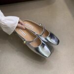 Retro Square-Toe Backless Flats - Elegant Slip-On Shoes for Women