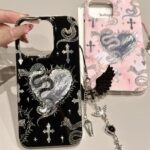 Gothic Cross & Snake iPhone Case – Dark Aesthetic, Matte Finish