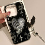 Gothic Cross & Snake iPhone Case – Dark Aesthetic, Matte Finish - Image 9