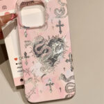 Gothic Cross & Snake iPhone Case – Dark Aesthetic, Matte Finish - Image 3