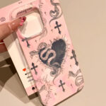 Gothic Cross & Snake iPhone Case – Dark Aesthetic, Matte Finish - Image 2