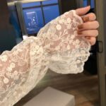 Chic Lace Mesh Blouse – Semi-Turtleneck Elegant Base Layer - Image 6