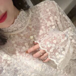 Chic Lace Mesh Blouse – Semi-Turtleneck Elegant Base Layer - Image 2