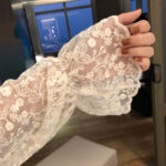 Chic Lace Mesh Blouse – Semi-Turtleneck Elegant Base Layer - Image 8