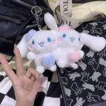 Adorable Cinnamoroll Plush Keychain – Fluffy Bag & Key Pendant - Image 6