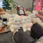 Adorable Cinnamoroll Plush Keychain – Fluffy Bag & Key Pendant - Image 9