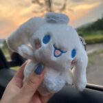 Adorable Cinnamoroll Plush Keychain – Fluffy Bag & Key Pendant - Image 7