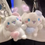 Adorable Cinnamoroll Plush Keychain – Fluffy Bag & Key Pendant - Image 4