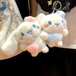 Adorable Cinnamoroll Plush Keychain – Fluffy Bag & Key Pendant - Image 2