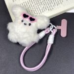 Cute Westie Plush Wrist Strap – Short Cartoon Phone & Earphone Charm