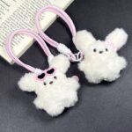 Cute Westie Plush Wrist Strap – Short Cartoon Phone & Earphone Charm - Image 2