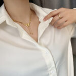 Gold Matte Butterfly Tassel Choker – Titanium Steel Snake Chain Necklace - Image 5