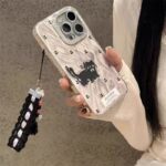 Black Cat Floral Phone Case – Soft Shockproof Aesthetic Cover - Image 4