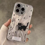 Black Cat Floral Phone Case – Soft Shockproof Aesthetic Cover