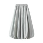Puff Skirt – Elastic Waist Lantern Bubble Midi Skirt for Women - Image 3