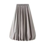 Puff Skirt – Elastic Waist Lantern Bubble Midi Skirt for Women - Image 6