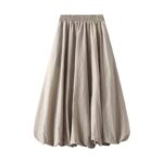 Puff Skirt – Elastic Waist Lantern Bubble Midi Skirt for Women - Image 5