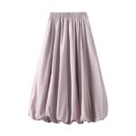 Puff Skirt – Elastic Waist Lantern Bubble Midi Skirt for Women - Image 4