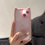Cute Cat Ear Transparent Phone Case – Simple Protective Cover - Image 4