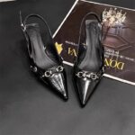 TOVCILION Pointed Toe Stiletto Heels – Metal Buckle Slingback Pumps for Women