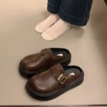 Birkenstock Style Platform Mules – Retro Slip-On Closed Toe Casual Shoes for Women