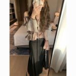 French Retro Floral Ruffle Off Shoulder Crop Top - Image 2