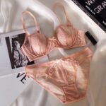 French Sheer Lace Red Bra for Large Bust Minimizing Support - Image 3